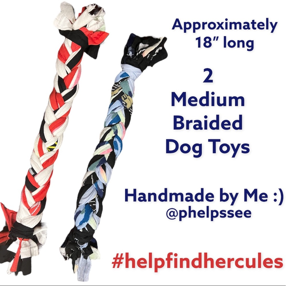 3/$10 2️⃣ Medium Braided Rope Dog Toys Handmade 18” Long